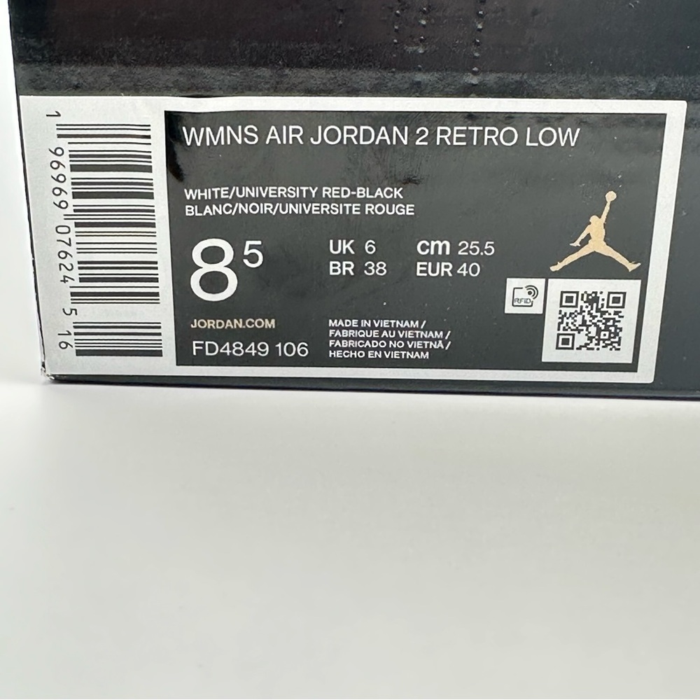 Women’s Jordan 2 Retro Low Chicago Twist Red/ Black Satin FD4849-106 New Sz 8.5 - Picture 12 of 12